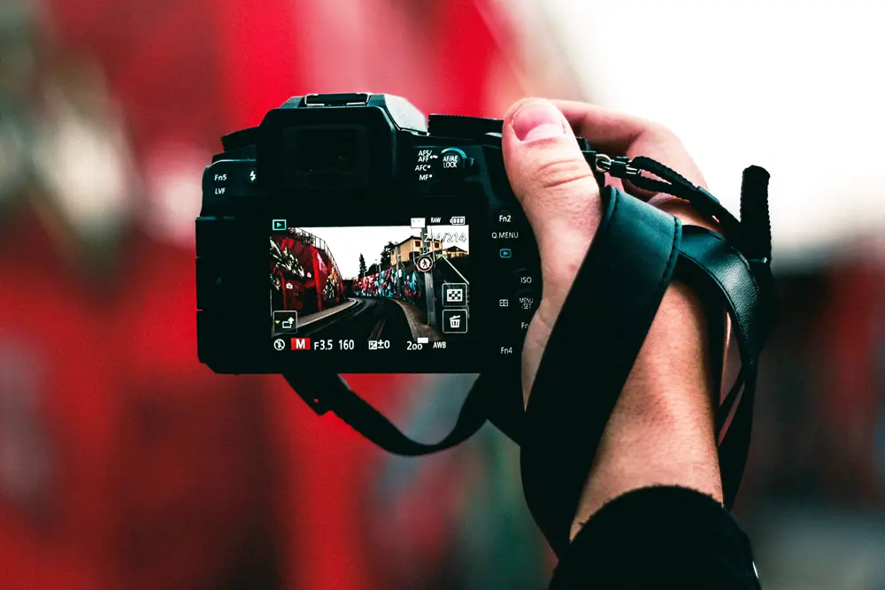 Man holding professional camera